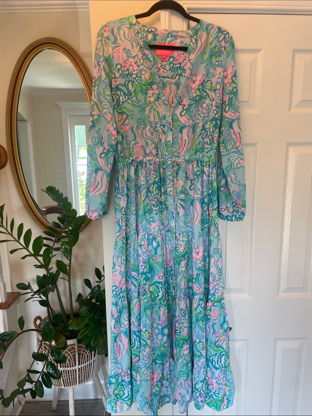 Lilly Pulitzer Multicolor Floral Print Blouse - Blue, Pink & Green